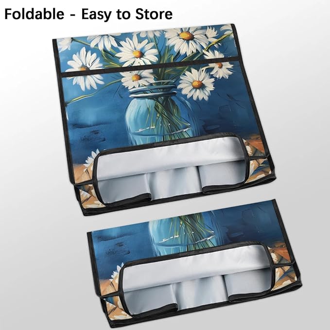 cfpolar Kitchen Aid Mixer Cover Compatible with 6-8 Quarts Daisy Oil Painting Flower Stand Mixer Cover Kitchen Aid Mixers Accessories Appliance Organizer Bag Dust Covers with Zipper Pocket