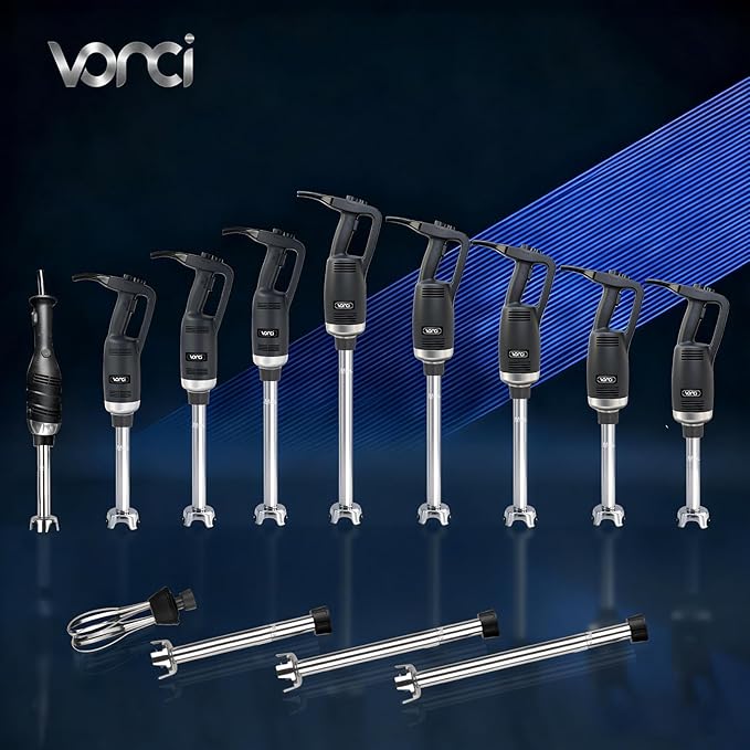 VONCI 14inch Commercial Immersion Blender Detachable Shaft 350W 500W &amp 750W Compatible Stainless Steel Removable Shaft.