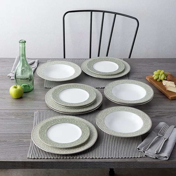 Noritake Infinity Green Platinum 12-Piece Dinnereware Set Service for 4