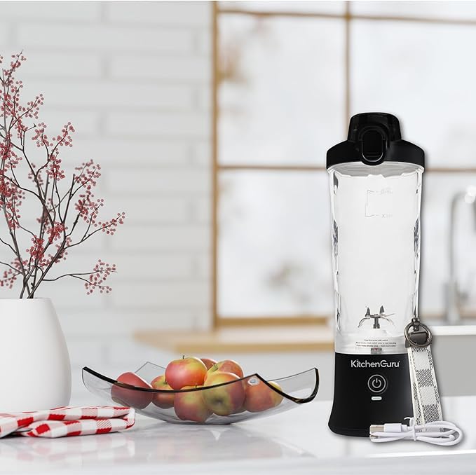 Elite Rechargeable Travel Blender: 240W Personal Smoothie Maker with 6-Leaf Blade 600ml Capacity and Innovative Pop-Up Design for Easy Portability - For Home or On the Go (Pink)