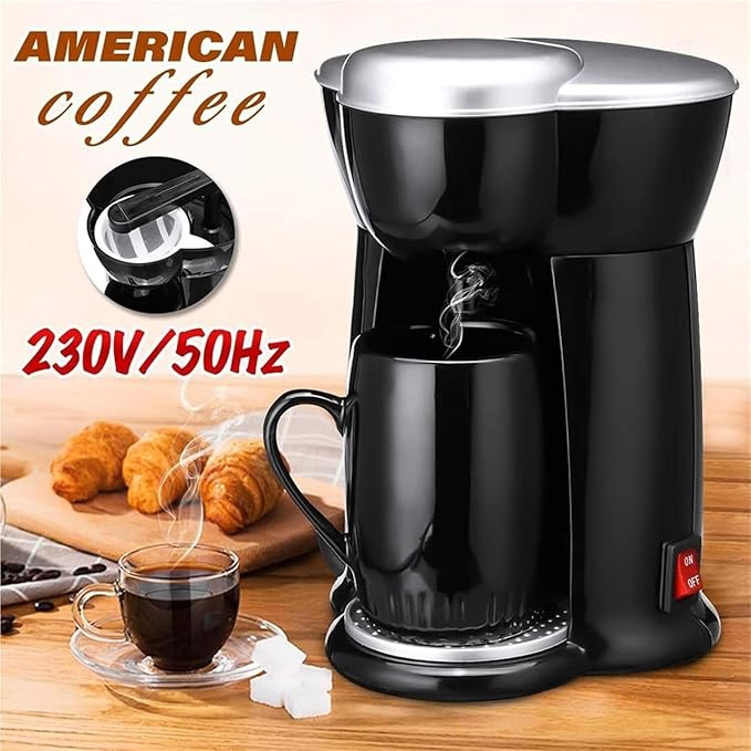JITUIHOM Automatic Drip Coffee Maker - Compact Mini Machine for Home Use Dual Function for &amp Tea Single Cup Brewer