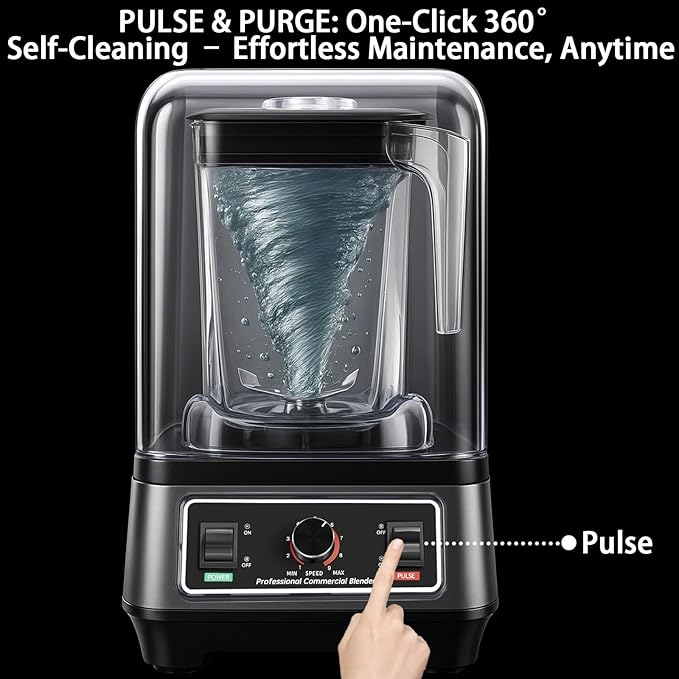 Professional blender Commercial Blender Smoothie Blender with Full Soundproof ShieldQuiet Blenders Heavy Duty Blenders with Strong and Quiet Professional-Grade Power Self-Cleaning 70 Oz 2200W