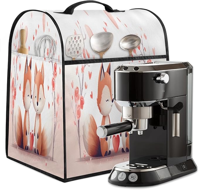 cfpolar Kitchen Aid Mixer Cover Compatible with 6-8 Quarts Animal Fox Pink Flower Stand Mixer Cover Kitchen Aid Mixers Accessories Appliance Organizer Bag Dust Covers with Zipper Pocket