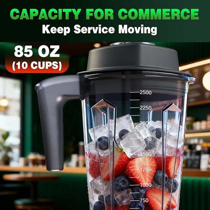 VONCI 2200W Commercial Blender With Sound Enclosure 85OZ Large Capacity Quiet Blender For Smoothies Heavy Duty Industrial Blenders For Restaurant Perfect For Kitchen Ice Crush Milk Shake Fruits