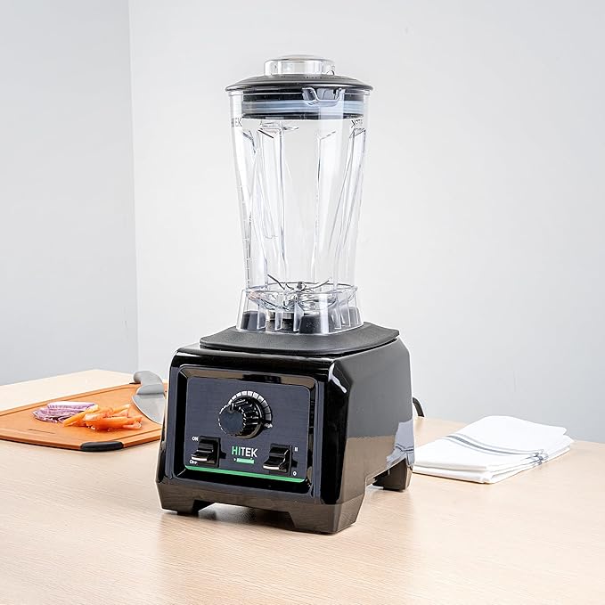 Restaurantware-Hi Tek 3 HP Commercial Blender 1 Variable Speed Heavy-Duty Blender - 64-Ounce Tritan Jar Toggle Control White Plastic Industrial 3 HP Motor