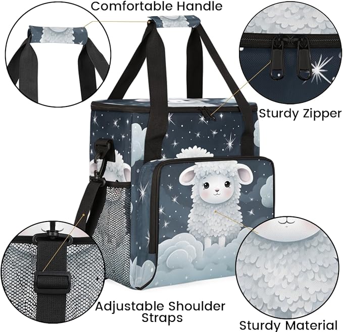 Sheep Cloud Coffee Maker Carrying Bag Dream Sheep Travel Storage Bag Compatible with K-Mini or K-Mini Plus Single Serve Coffee Brewer Carrying Case with Multiple Pockets &amp Shoulder Strap