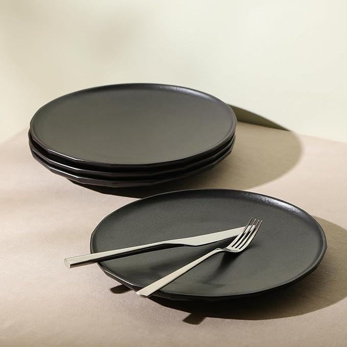 Stone Lain Rio 4-Piece Dinner Plate Set Stoneware Black