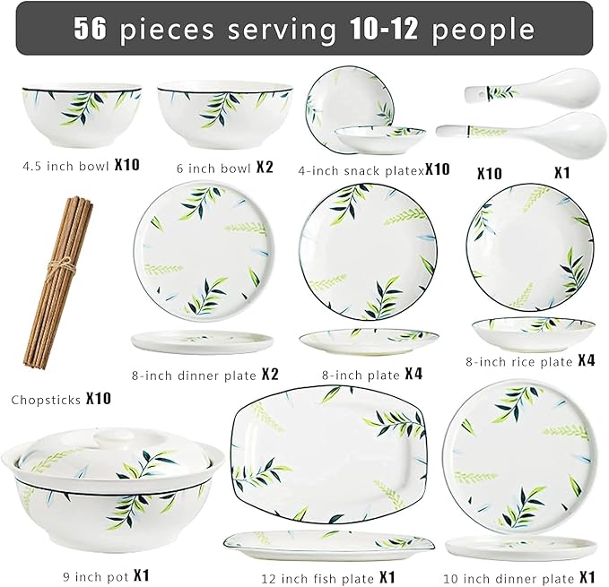 Dinnerware Set Plates And Bowls Set Table Service For10-12 Modern Ceramic Dinner Sets Plates Dishes And Bowls Sets