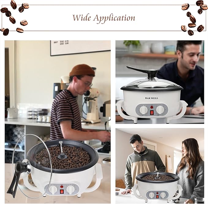 Improved Coffee Roasters for Home Use 110V Household Coffee Roaster Machine with Timer Large Batch Coffee Bean Roaster for Beginner Nut Peanut Chestnuts