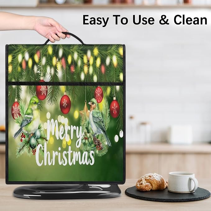 cfpolar Kitchen Aid Mixer Cover Compatible with 6-8 Quarts Christmas Ball Holly Bird Stand Mixer Cover Kitchen Aid Mixers Accessories Appliance Organizer Bag Dust Covers with Zipper Pocket