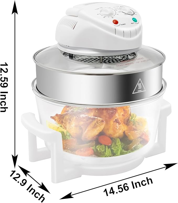 CNCEST Air Fryer Oven360 °Vertical Heating Grease Removal Infrared Convection Healthy Meal Electric Convection Oven Cooker with Fried Roasted Steamed Defrosted Function