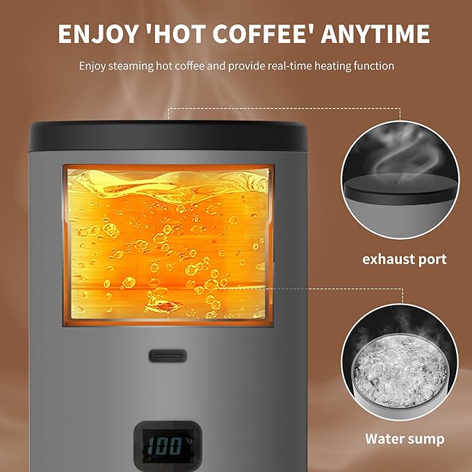 Portable Coffee Maker Espresso Machine for Travel Nano Car Coffee Maker Compatible with Ground Coffee &amp Capsule for RV Hiking Camping Office Travel Espresso Maker Electric Gray