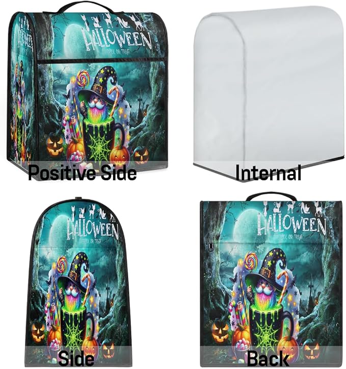 cfpolar Kitchen Aid Mixer Cover Compatible with 6-8 Quarts Halloween Pumpkin Green Forest Stand Mixer Cover Kitchen Aid Mixers Accessories Appliance Organizer Bag Dust Covers with Zipper Pocket