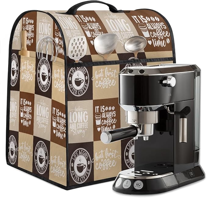 cfpolar Kitchen Aid Mixer Cover Compatible with 6-8 Quarts Coffee Checkered Pattern Stand Mixer Cover Kitchen Aid Mixers Accessories Appliance Organizer