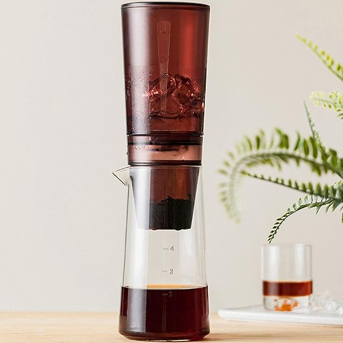 Liudan Coffee Maker Household Ice Cream Drop Coffee Pot Drop Coffee Machine Manual Cold Beer Cold Beer Pot Glassware Black/Red/White Coffee Pot Coffee Press (Color : Gray)
