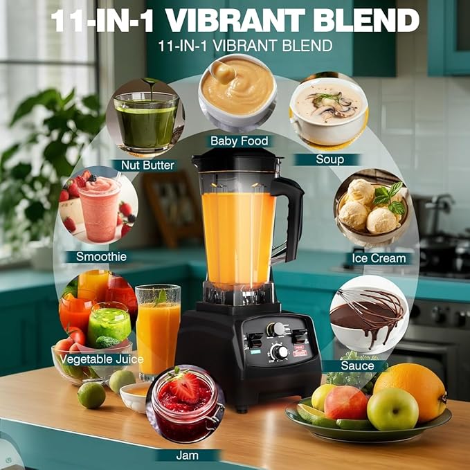 Smoothie Blender 1800W Powerful Blenders for Kitchen 68 Oz Large Capacity and BPA-Free Containers with To-Go Cup Countertop Blender for Smoothies Ice Crushing &amp Frozen Drinks