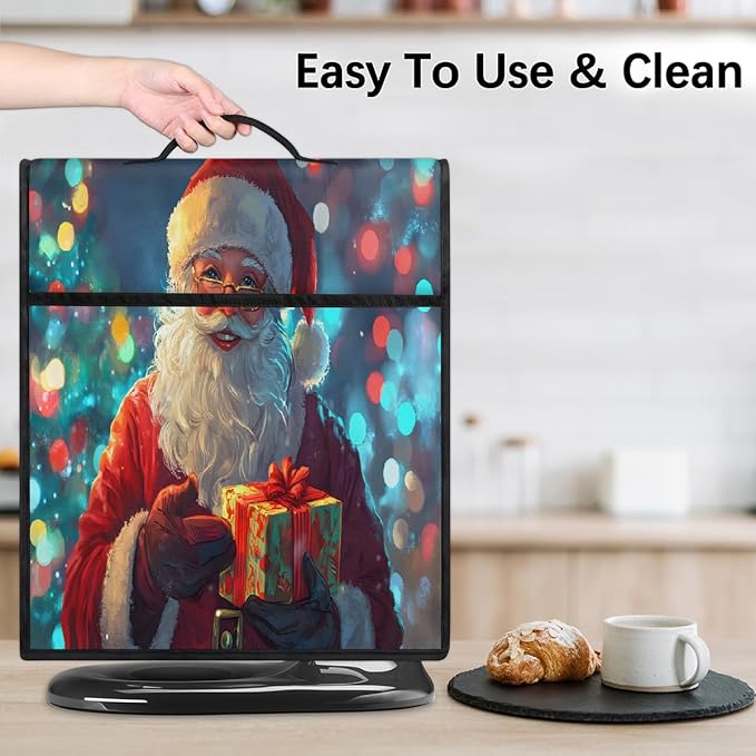 cfpolar Kitchen Aid Mixer Cover Compatible with 6-8 Quarts Santa Claus Christmas Hat Stand Mixer Cover Kitchen Aid Mixers Accessories Appliance Organizer Bag Dust Covers with Zipper Pocket