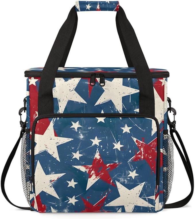 4th of JulyFestivities Coffee Maker Carrying Bag Travel Storage Bag Compatible with K-Mini or K-Mini Plus Single Serve Coffee Brewer Carrying Case with Multiple Pockets &amp Shoulder Strap