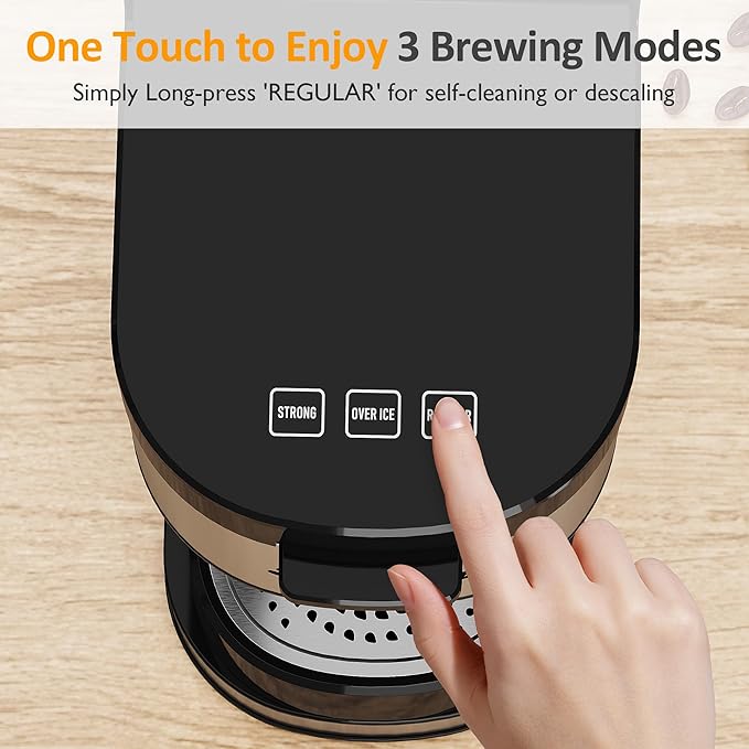 SUNVIVI Iced &amp Hot Coffee Maker: Single Serve Coffee Maker with 3 Brewing Options for K Pod Ground Coffee &amp Tea Removable Water Reservoir &amp Reusable Filter Ideal for Home &amp Office