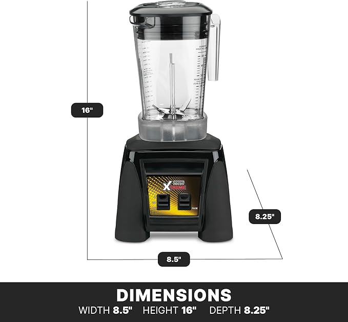 Waring Commercial MX1000XTXP 3.5 HP Blender with Paddle Switches Pulse Feature and a 48 oz. BPA Free Copolyester Container 120V 5-15 Phase Plug