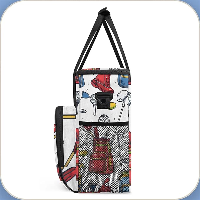 Golf Coffee Maker Carring Bag Large Insulated Storage Organizer Case Tote Bags with Shoulder Strap for Travel Work Picnic