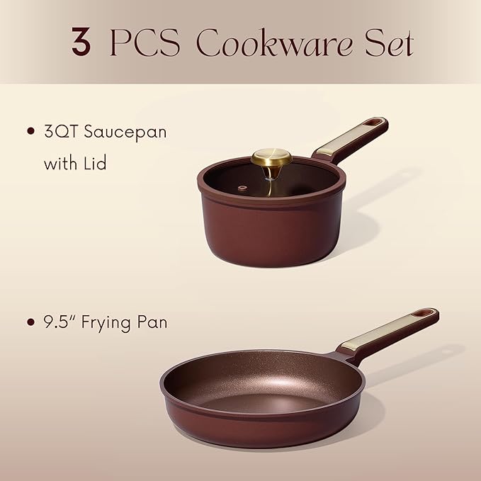 CAROTE 3pcs stockholm collection cookware set burgundy
