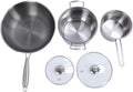 Stainless Steel Pots and Pans Set 3pcs Stainless Steel Cookware Set with Non Stick Fry Pans Stock Pot Saucepans with Lids Kitchen Cookware Sets for Home Dishwasher