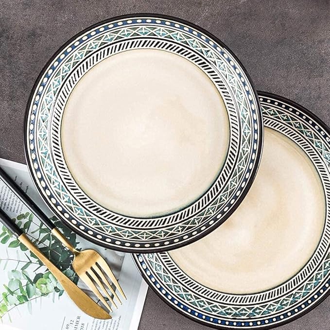 Dinnerware Set Luxury Family Dinner Service Set Dinnerware Sets Porcelain Dish Sets Including Bowl Set/Dessert Plates/Soup Plates/Dinner Plates/Saucers18 Piece Set