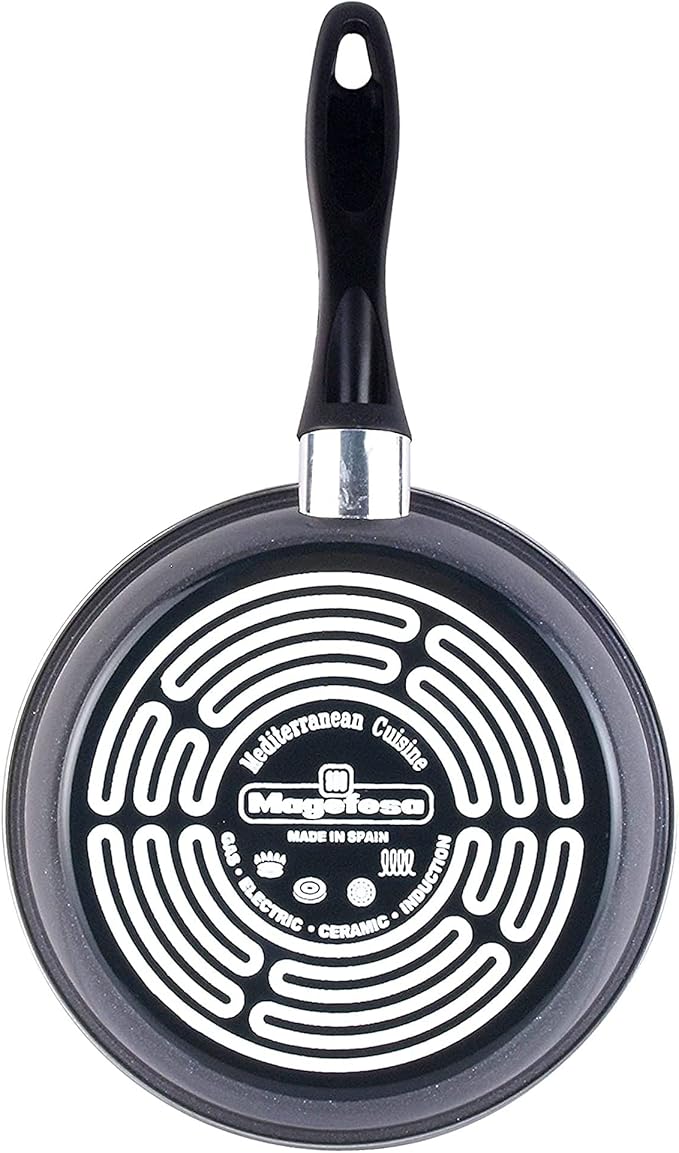 Magefesa K2 Gransasso Set of 3 Frying Pans 20/24/28 cm Vitrified Steel Exterior Grey Non-Stick Two-Layer Stone Effect Special Induction 50% Energy Saving