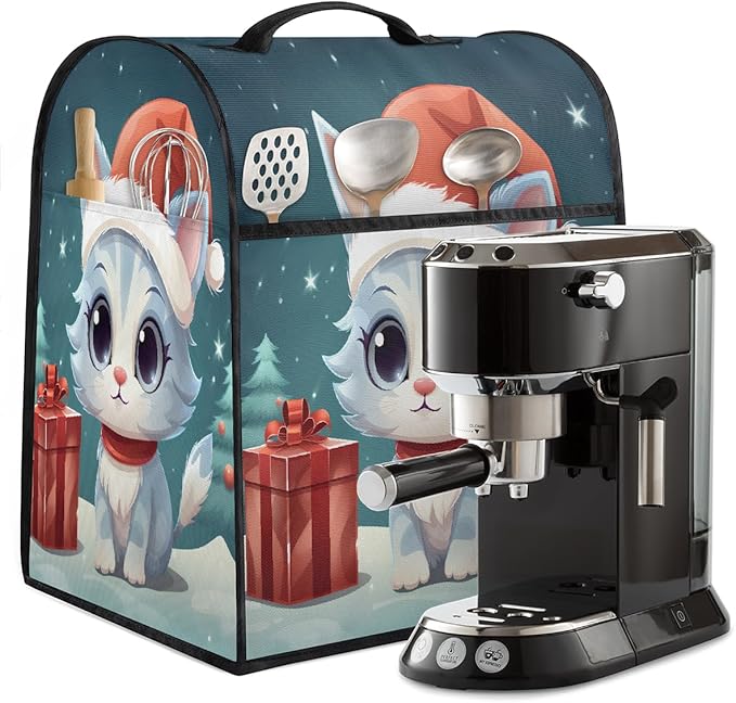 cfpolar Kitchen Aid Mixer Cover Compatible with 6-8 Quarts Christmas Hat Cute Cat Stand Mixer Cover Kitchen Aid Mixers Accessories Appliance Organizer Bag Dust Covers with Zipper Pocket