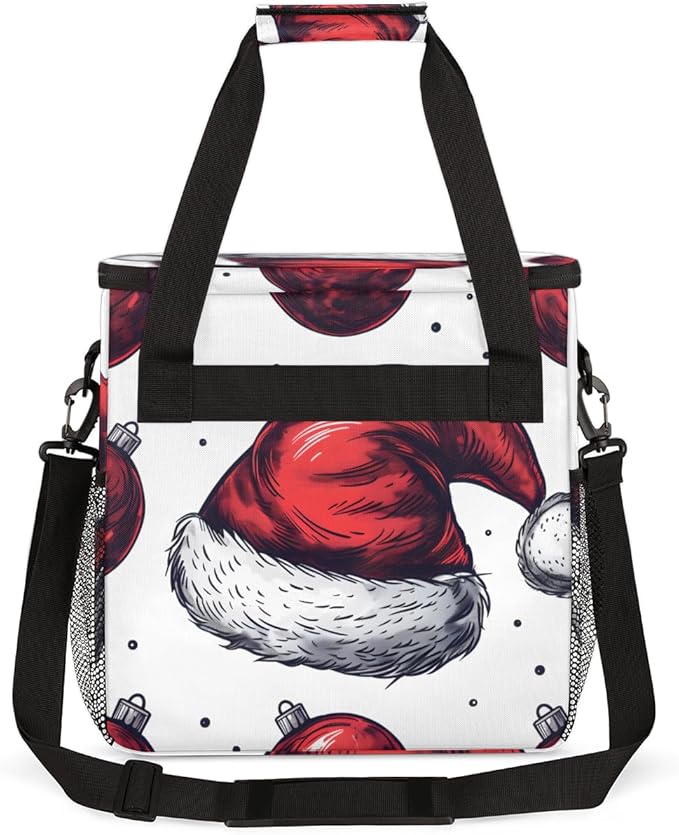Christmas Hat Coffee Maker Carrying Bag Modern Hat Travel Storage Bag Compatible with K-Mini or K-Mini Plus Single Serve Coffee Brewer Carrying Case with Multiple Pockets &amp Shoulder Strap