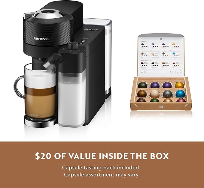 Nespresso Vertuo Lattissima Coffee and Espresso Maker by De'Longhi Matte Black &amp Glossy