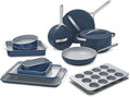 Caraway 23-Piece Nonstick Ceramic Cookware &amp Bakeware Set – Pots Frying Pans Lids Baking Sheets Pans Cooling Rack &amp Storage – Oven Safe Non-Toxic – Compatible with All Stovetops - Navy