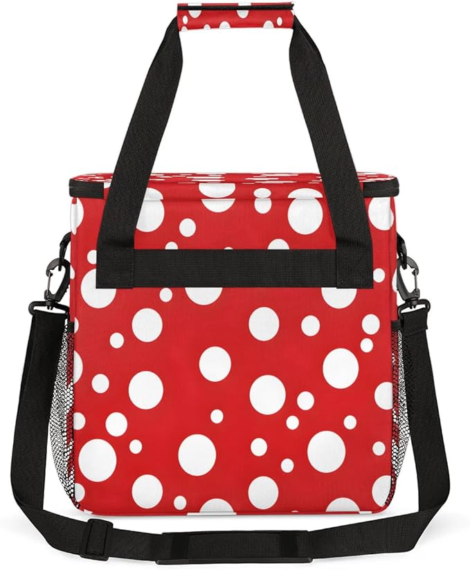Round Dots Print Coffee Maker Carrying Bag Compatible with K-Mini or K-Mini Plus Portable Single Cup Coffee Maker Case with Pockets for K Cup Pods