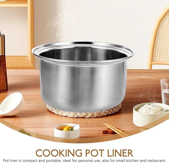 Cabilock Stainless Steel Hot Pot Liner for Induction Cooking Anti-Scald Soup Pot Liner for Single Serving Dual Flavor Divider for Small Gatherings