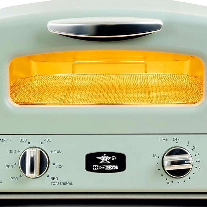 Graphite Heating Technology Pop-Up Toaster w/7 Heat Settings 3 Toasting Functions &amp Unique Bagel Mode Olive Green