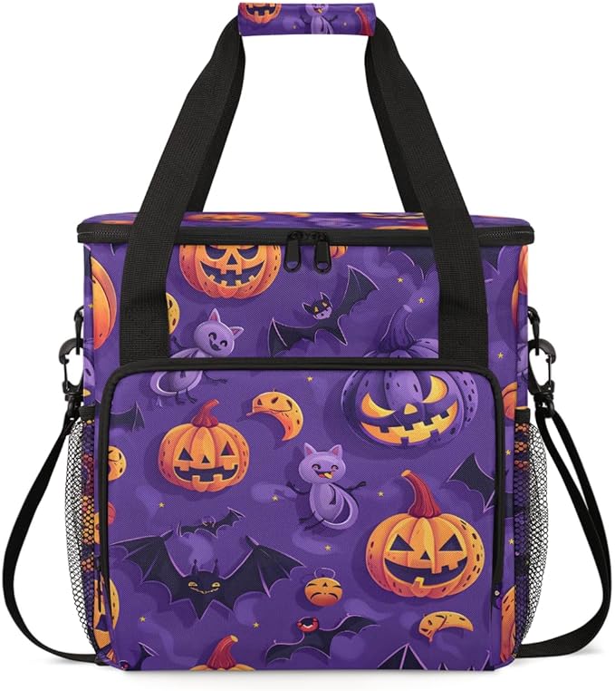 Magical Pumpkin Coffee Maker Carrying Bag Cute Pumpkin Travel Storage Bag Compatible with K-Mini or K-Mini Plus Single Serve Coffee Brewer Carrying Case with Multiple Pockets &amp Shoulder Strap