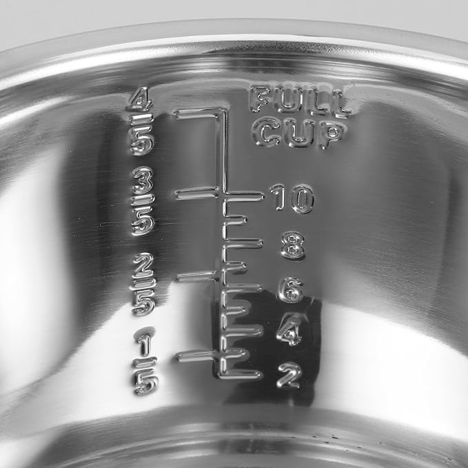 UPKOCH Stainless Steel Rice Cooker Inner Pot 5.28Qt 5L Non-Stick Replacement Liner Compatible with Pressure Cooker and Electric Rice for Meal Prep and Baking