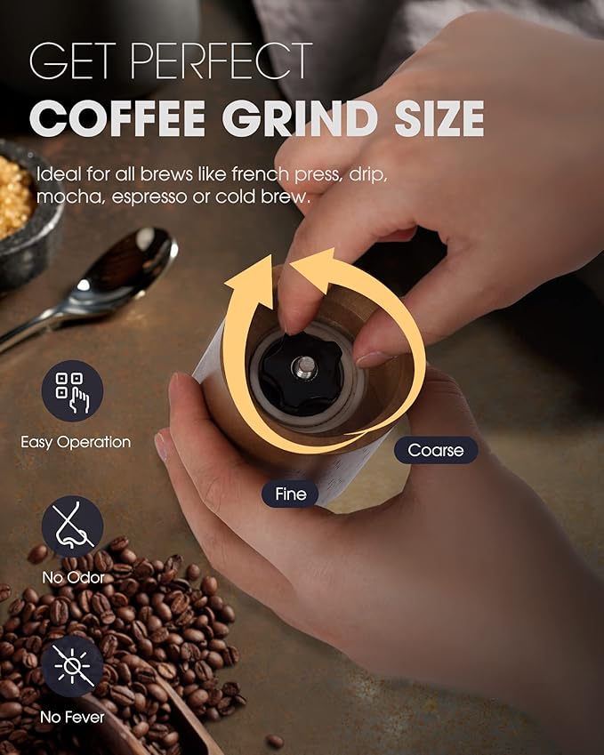 POLIVIAR French Press Coffee Maker &amp Manual Coffee Grinder
