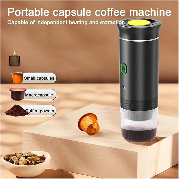 Portable Coffee Machine Portable 3-in-1 Cordless Espresso Machine For Travel Car Home And Camping Compatible With Capsules And Ground Coffeefor Outdoor Travel Picnic