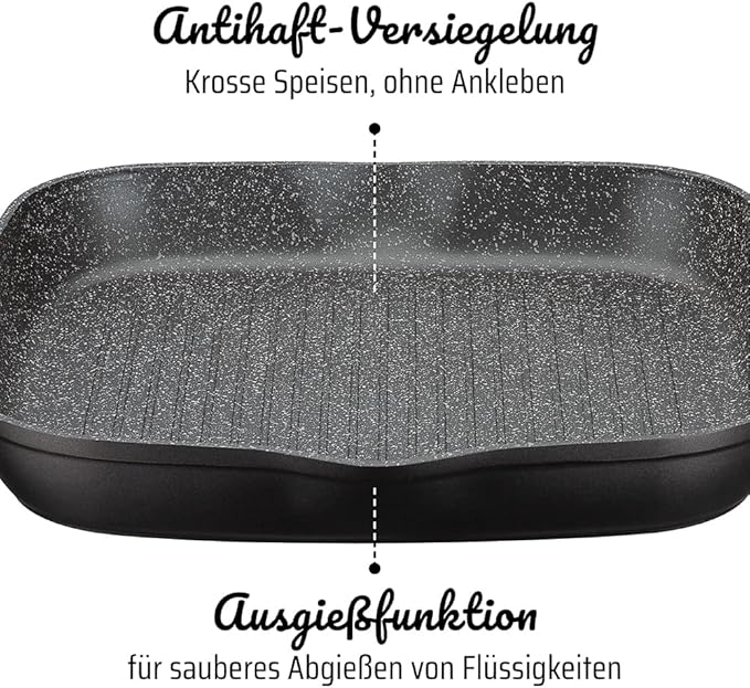 GSW Gourmet Granite 3-Piece Pan Set Aluminium / Plastic Black