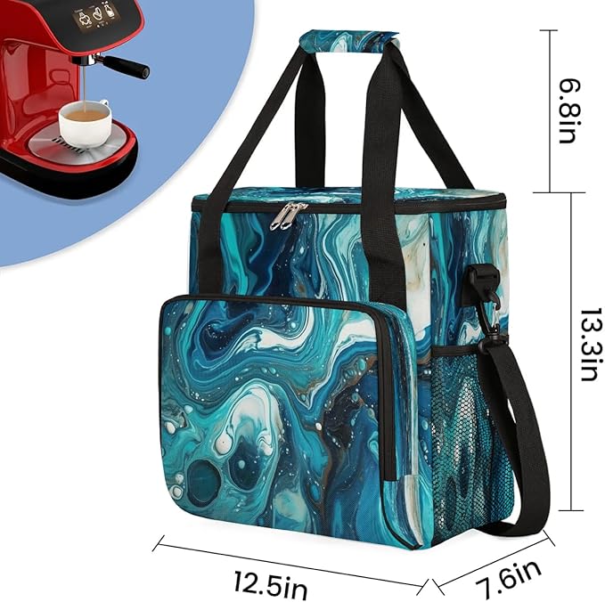 Marble Ocean Coffee Maker Carrying Bag for Keurig K-Mini or K-Mini Plus Storage Portable Coffee Maker Travel Bag