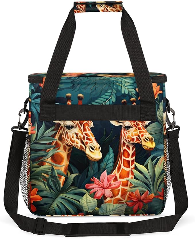 Forest Giraffe Coffee Maker Carrying Bag Cute Giraffe Travel Storage Bag Compatible with K-Mini or K-Mini Plus Single Serve Coffee Brewer Carrying Case with Multiple Pockets &amp Shoulder Strap