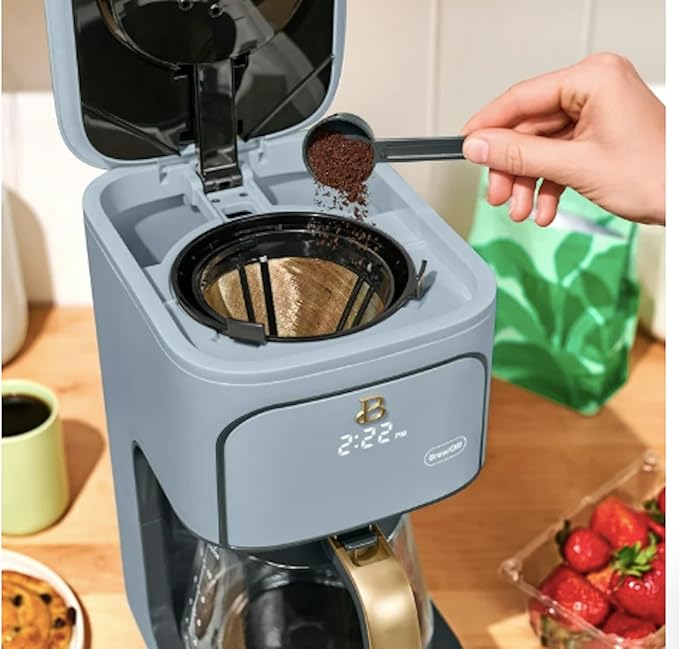 12-Cup Programmable Coffee Maker with Touch Display ~ Cornflower Blue