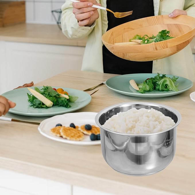 Ciieeo 2L Rice Cooker - Stainless Steel Inner Pot &amp Tank Liner - Electric Pressure Cooker Pot