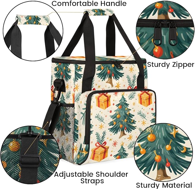 Christmas Festivals Coffee Maker Carrying Bag Dreamy Tree Travel Storage Bag Compatible with K-Mini or K-Mini Plus Single Serve Coffee Brewer Carrying Case with Multiple Pockets &amp Shoulder Strap