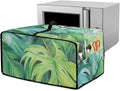 Mumeson Palm Leaves Bread Machine Cover with Multi Pocktes Small Kitchen Appliance Toaster Oven Cover with Top handle Home Decor Fingerprint Protection