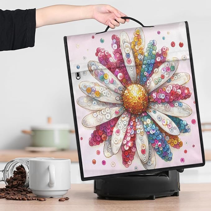 cfpolar Kitchen Aid Mixer Cover Compatible with 6-8 Quarts Flower Color Floral Stand Mixer Cover Kitchen Aid Mixers Accessories Appliance Organizer Bag Dust Covers with Zipper Pocket