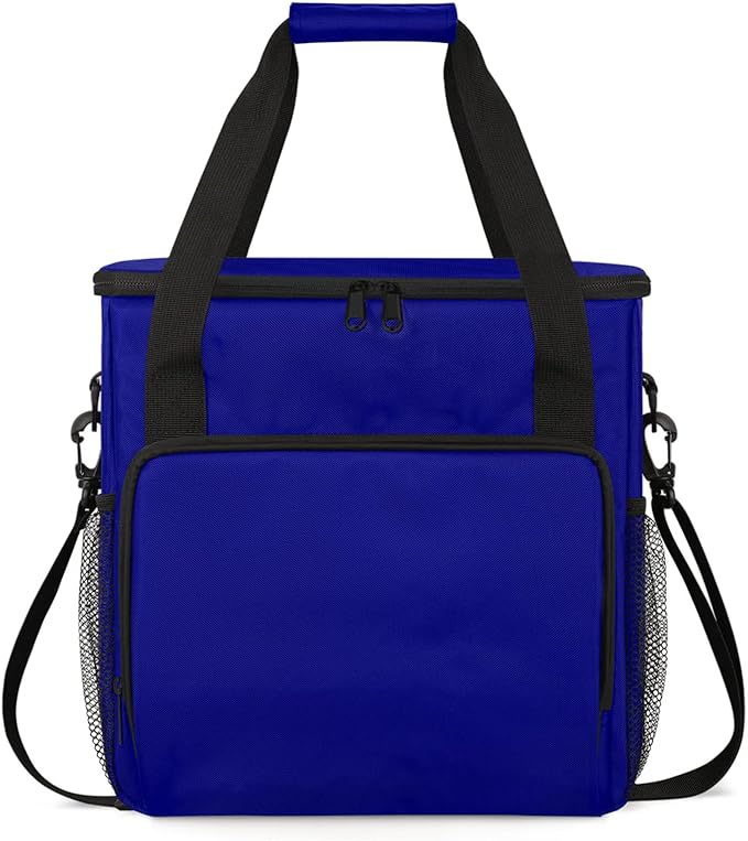 Navy Blue Coffee Maker Carrying Bag Waterproof Insulated Leakproof Cooler Bag Portable Storage Tote Bag Organizer With Shoulder Strap