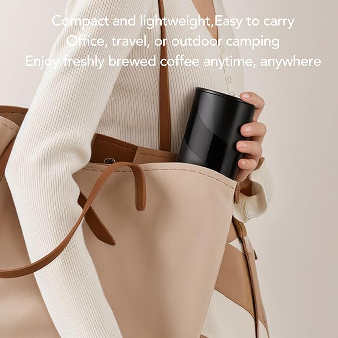 Diydeg Portable Coffee Maker Rechargeable Capsule Travel Coffee Maker Compatible with Ground Dual Mode Extraction Electric Espresso Machine for Outdoor Car RV Camping Hiking Office